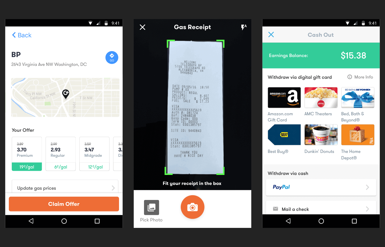 Food Deals & Local Gas Prices GetUpside Free Cash Back App